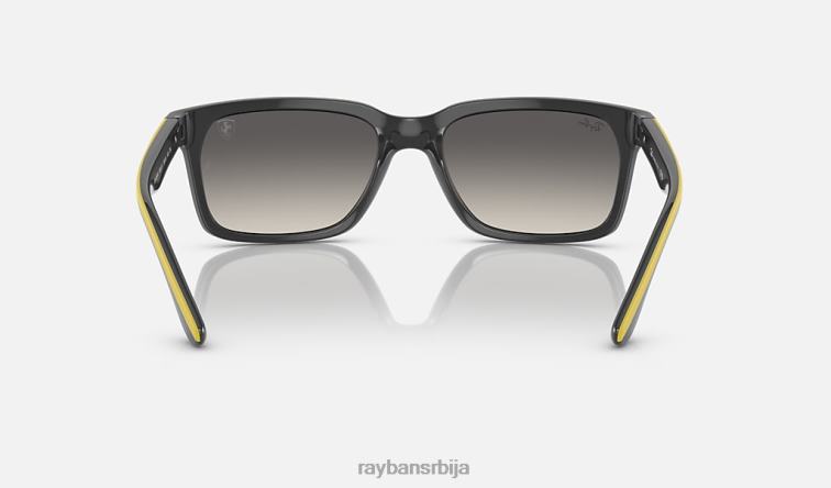 Ray-Ban рб4393м сцудериа феррари колекција P0HP490 наочаре за сунце полирано сиво на жуто/сиво мушкарци