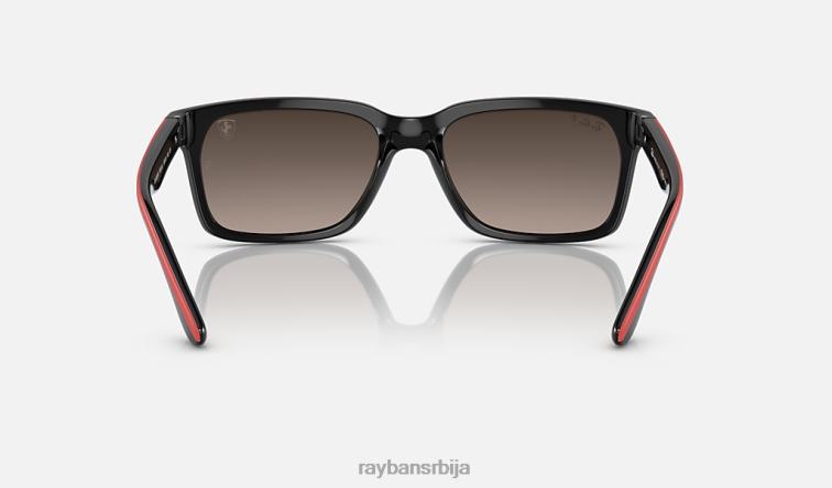 Ray-Ban рб4393м сцудериа феррари колекција P0HP491 наочаре за сунце полирано црно на црвено/сиво мушкарци