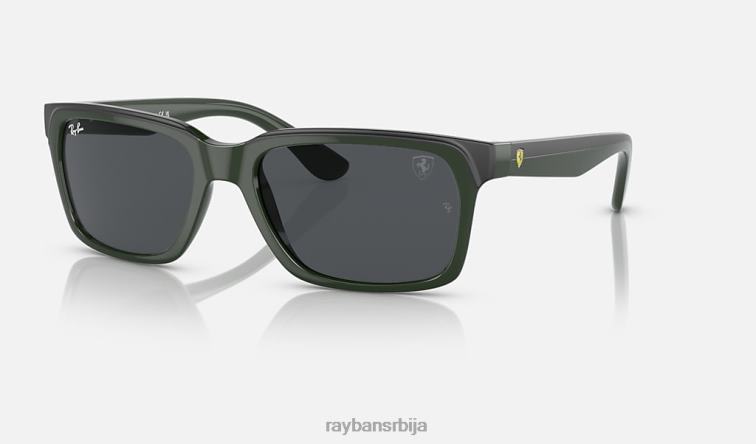 Ray-Ban рб4393м сцудериа феррари колекција P0HP492 наочаре за сунце полирано зелено на црно/сиво мушкарци