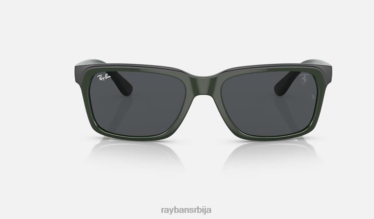 Ray-Ban рб4393м сцудериа феррари колекција P0HP492 наочаре за сунце полирано зелено на црно/сиво мушкарци