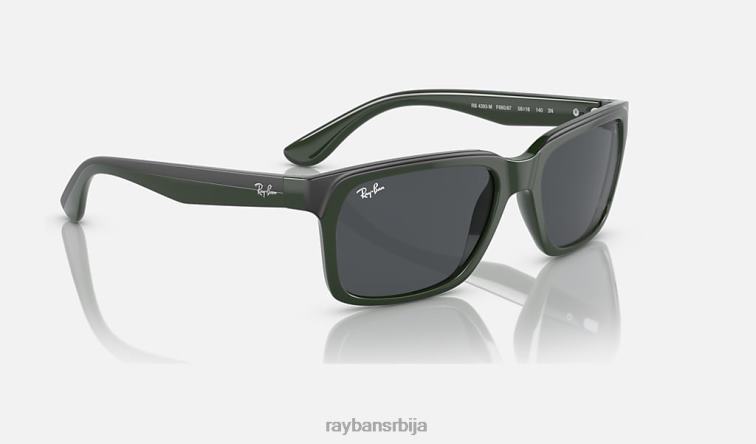 Ray-Ban рб4393м сцудериа феррари колекција P0HP492 наочаре за сунце полирано зелено на црно/сиво мушкарци