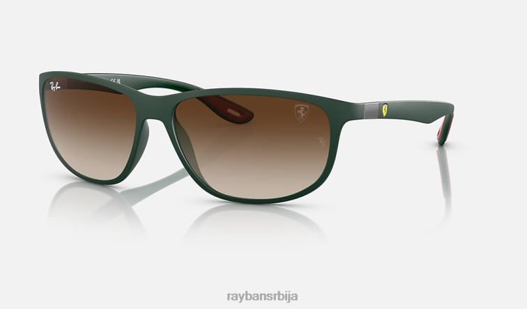 Ray-Ban рб4394м сцудериа феррари колекција P0HP1504 наочаре за сунце мат зелена/браон мушкарци