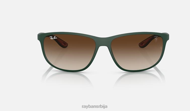 Ray-Ban рб4394м сцудериа феррари колекција P0HP1504 наочаре за сунце мат зелена/браон мушкарци