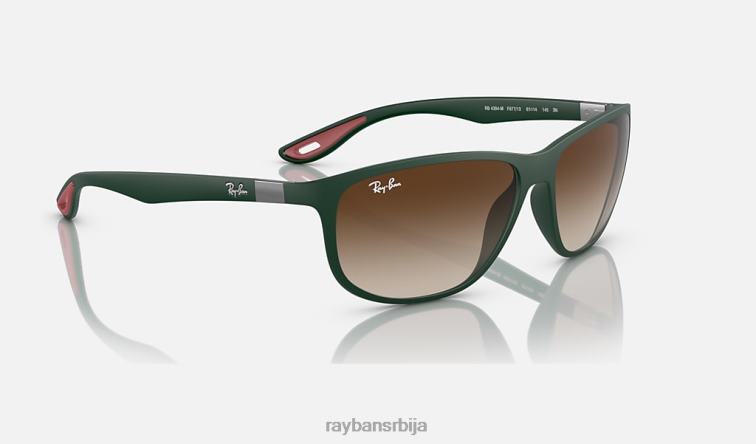 Ray-Ban рб4394м сцудериа феррари колекција P0HP1504 наочаре за сунце мат зелена/браон мушкарци