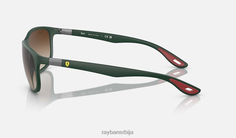 Ray-Ban рб4394м сцудериа феррари колекција P0HP1504 наочаре за сунце мат зелена/браон мушкарци