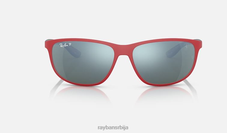Ray-Ban рб4394м сцудериа феррари колекција P0HP1508 наочаре за сунце мат црвена / зелена / сребрна мушкарци