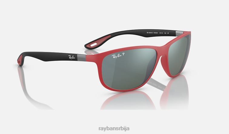 Ray-Ban рб4394м сцудериа феррари колекција P0HP1508 наочаре за сунце мат црвена / зелена / сребрна мушкарци