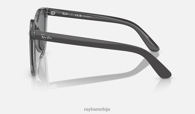 Ray-Ban рб4401д P0HP537 наочаре за сунце полирана провидно сива/тамно сива мушкарци