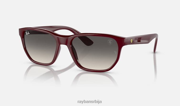 Ray-Ban рб4404м сцудериа феррари колекција P0HP332 наочаре за сунце полирана тамноцрвена/сива мушкарци