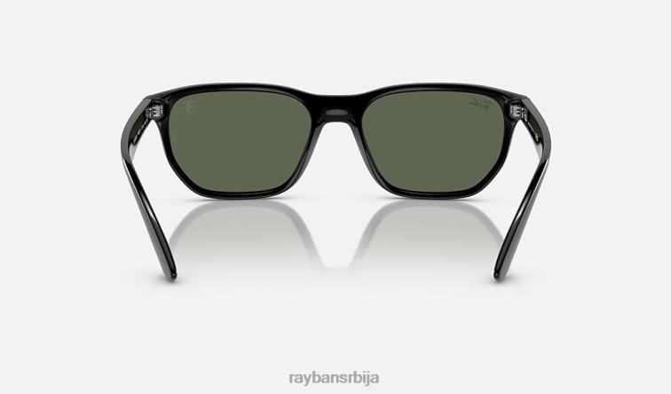 Ray-Ban рб4404м сцудериа феррари колекција P0HP334 наочаре за сунце полирана црна/тамно зелена мушкарци