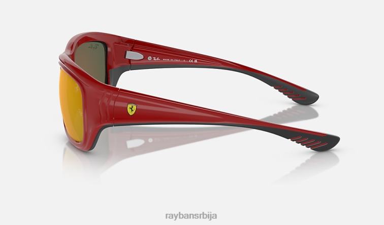 Ray-Ban рб4405м сцудериа феррари колекција P0HP425 наочаре за сунце полирано црвено на црно/наранџасто мушкарци