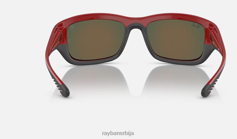 Ray-Ban рб4405м сцудериа феррари колекција P0HP425 наочаре за сунце полирано црвено на црно/наранџасто мушкарци