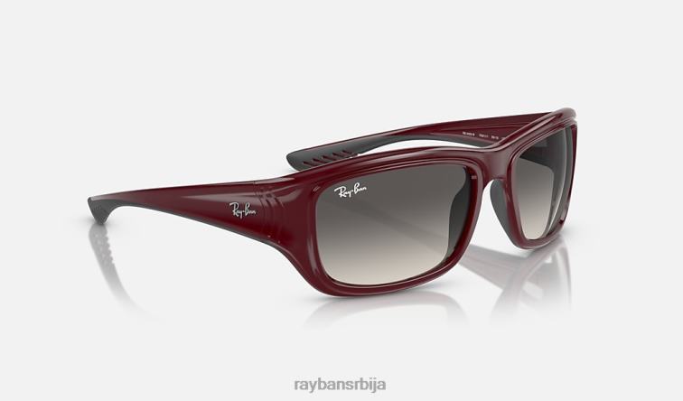 Ray-Ban рб4405м сцудериа феррари колекција P0HP426 наочаре за сунце полирана тамноцрвена на црно/сивој мушкарци