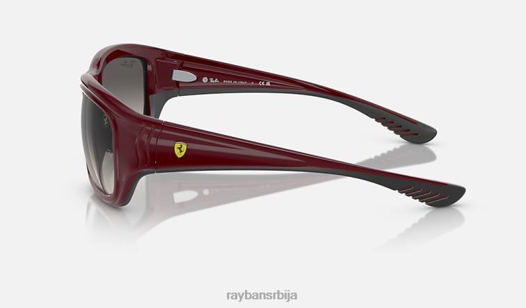 Ray-Ban рб4405м сцудериа феррари колекција P0HP426 наочаре за сунце полирана тамноцрвена на црно/сивој мушкарци