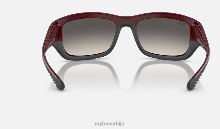 Ray-Ban рб4405м сцудериа феррари колекција P0HP426 наочаре за сунце полирана тамноцрвена на црно/сивој мушкарци