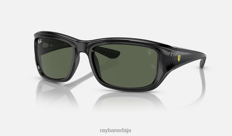 Ray-Ban рб4405м сцудериа феррари колекција P0HP427 наочаре за сунце полирана црна/тамно зелена мушкарци