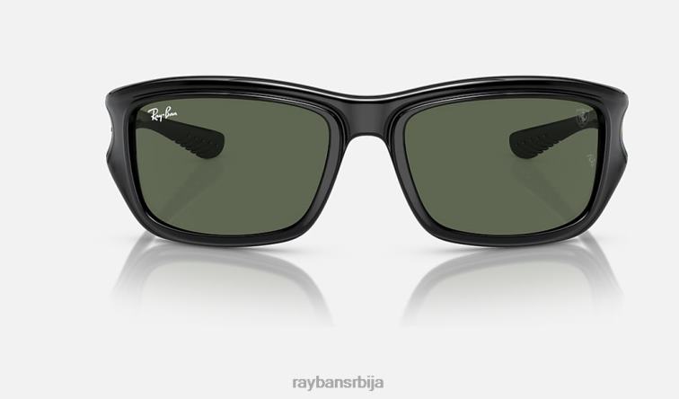 Ray-Ban рб4405м сцудериа феррари колекција P0HP427 наочаре за сунце полирана црна/тамно зелена мушкарци