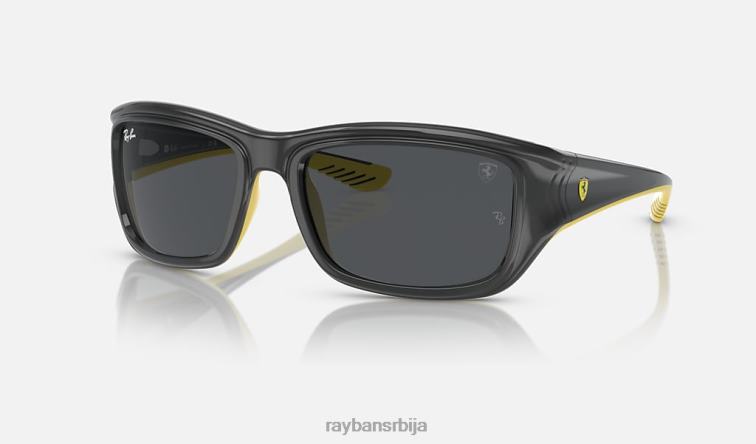 Ray-Ban рб4405м сцудериа феррари колекција P0HP428 наочаре за сунце полирано сиво на жуто/тамно сиво мушкарци