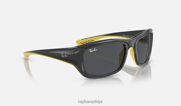 Ray-Ban рб4405м сцудериа феррари колекција P0HP428 наочаре за сунце полирано сиво на жуто/тамно сиво мушкарци