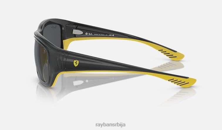 Ray-Ban рб4405м сцудериа феррари колекција P0HP428 наочаре за сунце полирано сиво на жуто/тамно сиво мушкарци