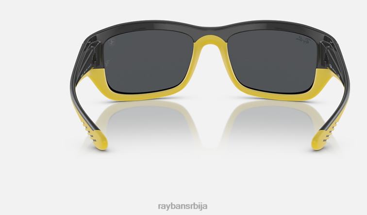 Ray-Ban рб4405м сцудериа феррари колекција P0HP428 наочаре за сунце полирано сиво на жуто/тамно сиво мушкарци