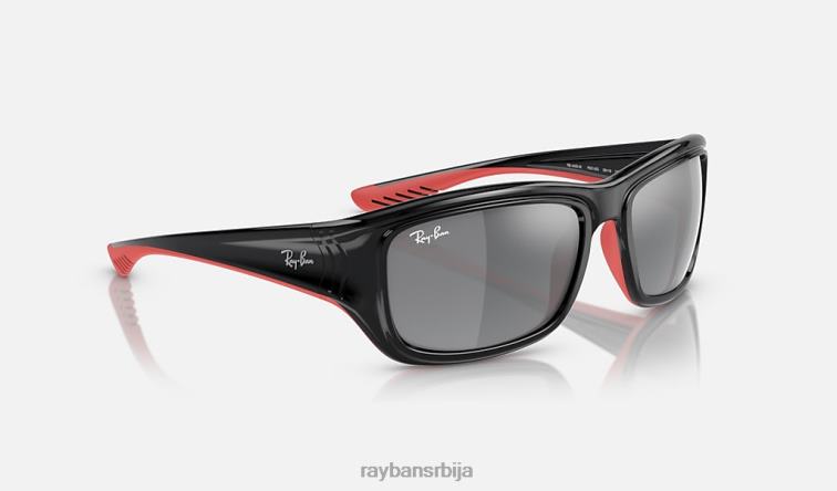 Ray-Ban рб4405м сцудериа феррари колекција P0HP429 наочаре за сунце полирано црно на црвено/сребро мушкарци