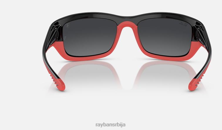 Ray-Ban рб4405м сцудериа феррари колекција P0HP429 наочаре за сунце полирано црно на црвено/сребро мушкарци