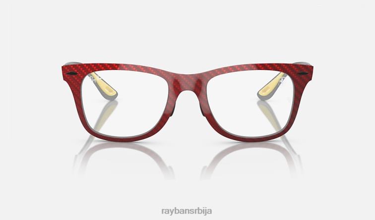 Ray-Ban ваифарер хиперцарбон 499п сцудериа феррари P0HP1558 наочаре за сунце мат тамноцрвена/провидна/сива мушкарци