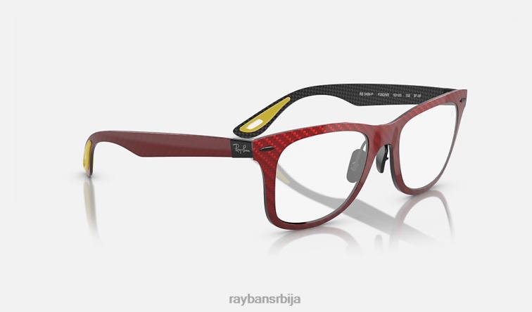 Ray-Ban ваифарер хиперцарбон 499п сцудериа феррари P0HP1558 наочаре за сунце мат тамноцрвена/провидна/сива мушкарци