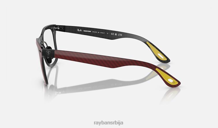 Ray-Ban ваифарер хиперцарбон 499п сцудериа феррари P0HP1558 наочаре за сунце мат тамноцрвена/провидна/сива мушкарци