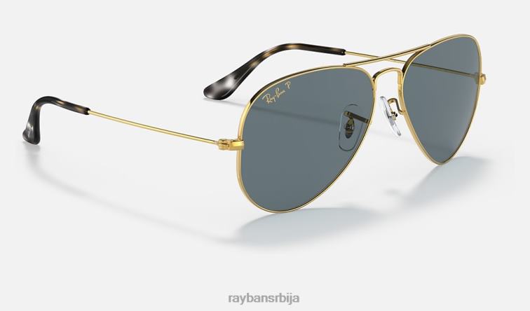 Ray-Ban 4. јул ограничено издање P0HP1478 наочаре за сунце полирано златно/плаво мушкарци