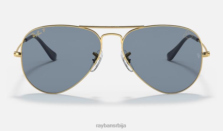 Ray-Ban авиатор мицкеи вдв50 P0HP1357 наочаре за сунце полирано злато/плаво/сребро мушкарци