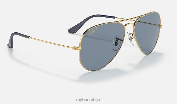 Ray-Ban авиатор мицкеи вдв50 P0HP1357 наочаре за сунце полирано злато/плаво/сребро мушкарци