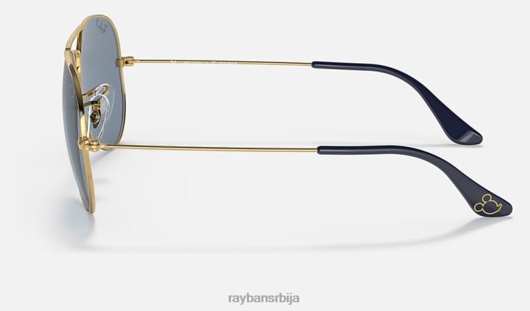 Ray-Ban авиатор мицкеи вдв50 P0HP1357 наочаре за сунце полирано злато/плаво/сребро мушкарци