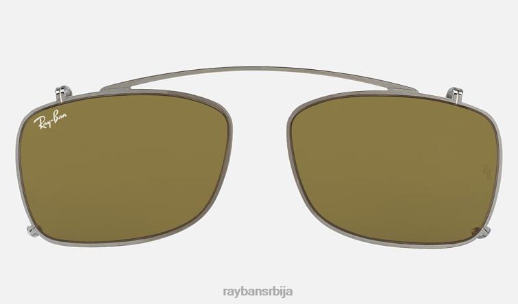 Ray-Ban рб5228 цлип-он P0HP2527 наочаре за сунце гунметал/тамно браон мушкарци