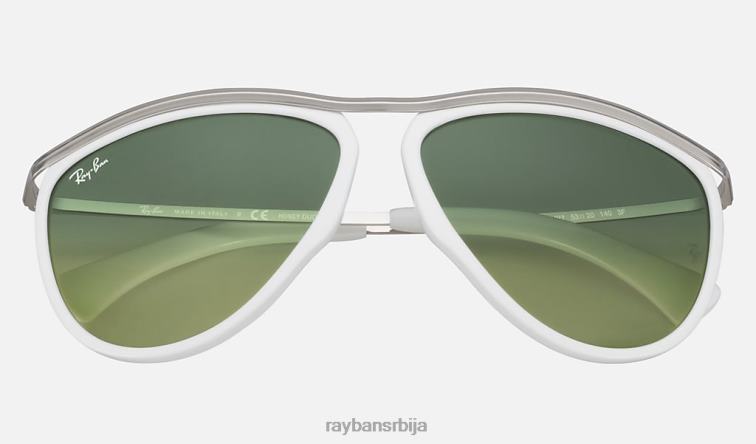 Ray-Ban олимпијски авијатичар хд60 P0HP1136 наочаре за сунце полирана бела/зелена мушкарци