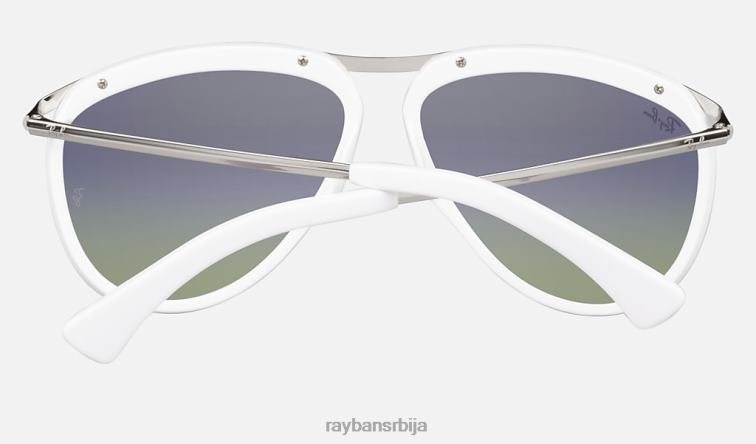 Ray-Ban олимпијски авијатичар хд60 P0HP1136 наочаре за сунце полирана бела/зелена мушкарци