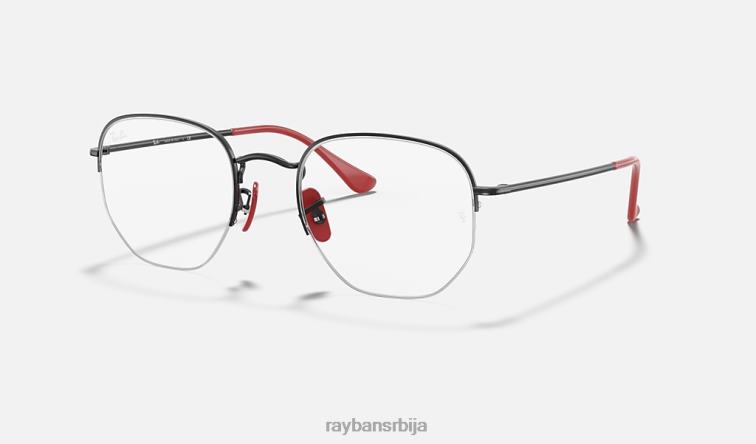 Ray-Ban рб6448м сцудериа феррари колекција P0HP2390 наочаре за сунце углачана црна мушкарци