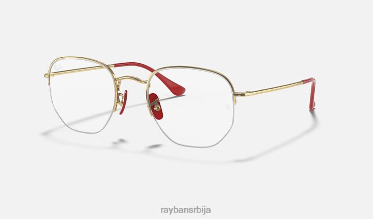 Ray-Ban рб6448м сцудериа феррари колекција P0HP2392 наочаре за сунце углачано злато мушкарци