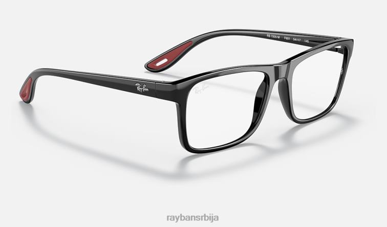 Ray-Ban рб7205м сцудериа феррари колекција P0HP2099 наочаре за сунце углачана црна мушкарци