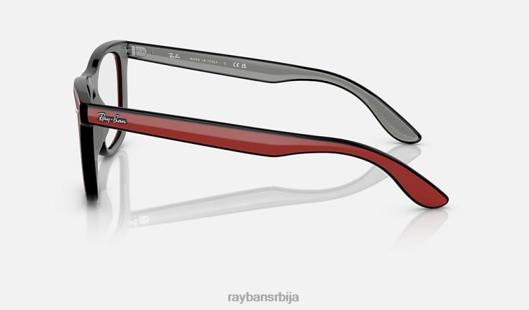 Ray-Ban рб7209 оптицс P0HP1742 наочаре за сунце углачано црвено црно сиво мушкарци