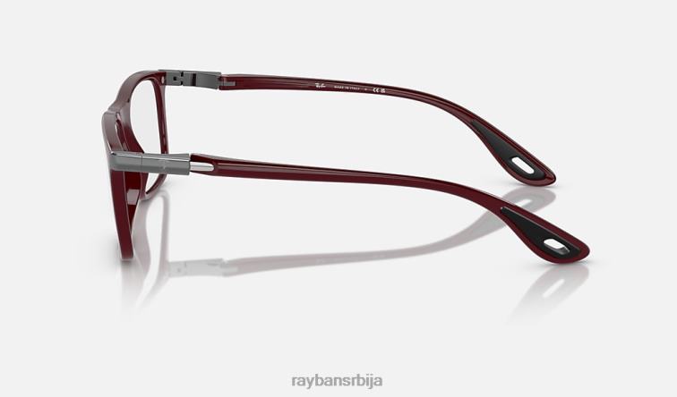 Ray-Ban рб7222м оптика сцудериа феррари колекција P0HP1927 наочаре за сунце углачан тамноцрвен мушкарци
