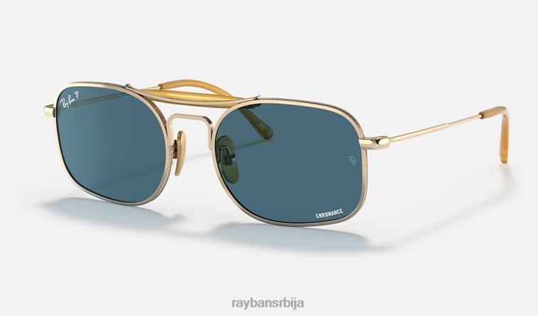 Ray-Ban рб8062 титанијум P0HP1217 наочаре за сунце полирано златно/плаво мушкарци