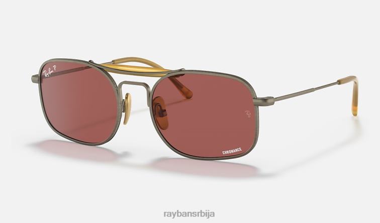 Ray-Ban рб8062 титанијум P0HP1218 наочаре за сунце мат антикно злато/љубичасто мушкарци