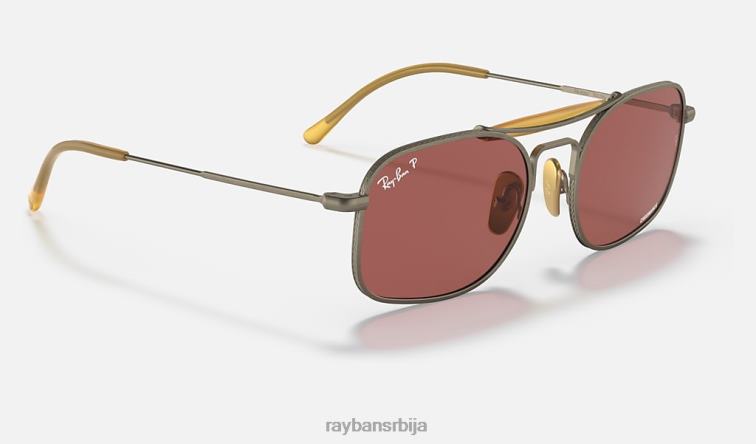Ray-Ban рб8062 титанијум P0HP1218 наочаре за сунце мат антикно злато/љубичасто мушкарци