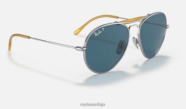Ray-Ban рб8063 титанијум P0HP1213 наочаре за сунце полирано сребрно/плаво мушкарци