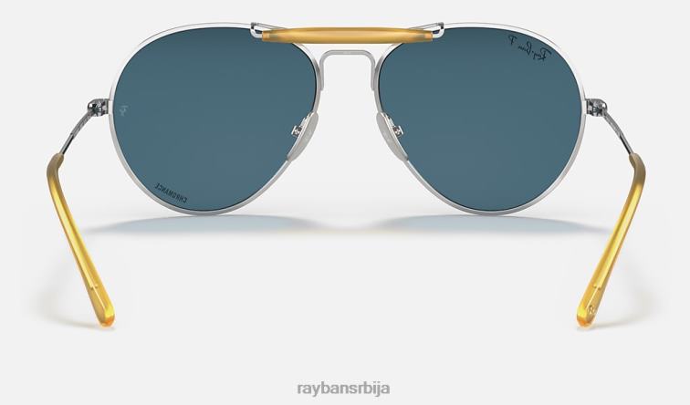 Ray-Ban рб8063 титанијум P0HP1213 наочаре за сунце полирано сребрно/плаво мушкарци