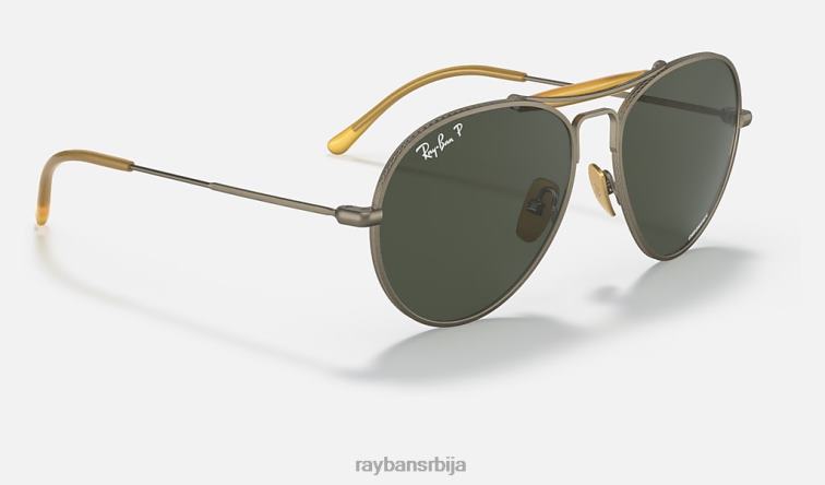 Ray-Ban рб8063 титанијум P0HP1215 наочаре за сунце мат антикно злато/тамно зелена мушкарци