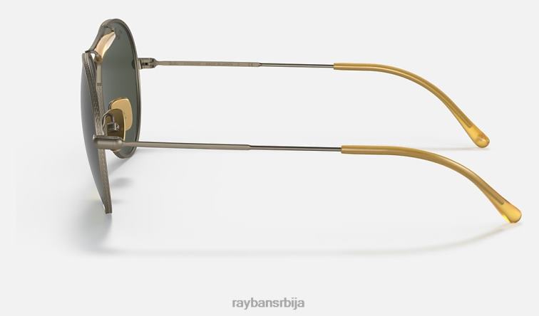Ray-Ban рб8063 титанијум P0HP1215 наочаре за сунце мат антикно злато/тамно зелена мушкарци