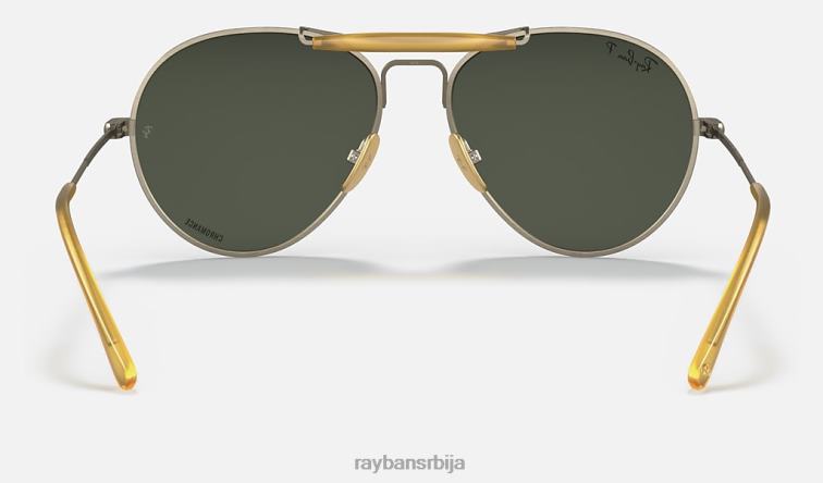 Ray-Ban рб8063 титанијум P0HP1215 наочаре за сунце мат антикно злато/тамно зелена мушкарци